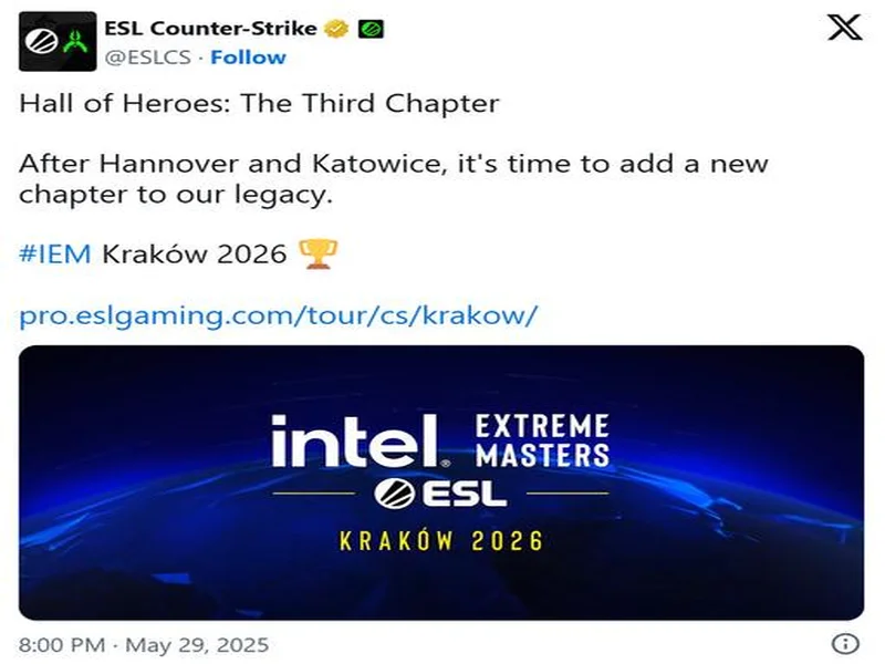 yxngstxr将继续顶替Alkaren出战IEM克拉科夫